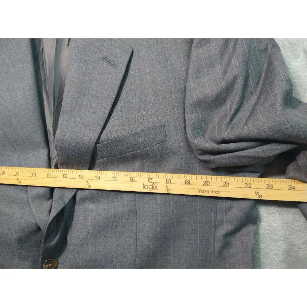 Ralph Lauren Blazer Men 42R Gray Pinstripe Wool Cashmere Blend Sport Coat Jacket